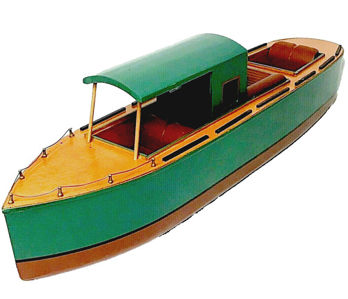 Wooden pond boat vintage - wooden, model