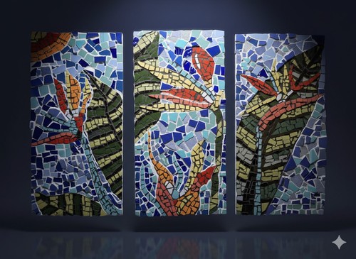 Ceramic tile art mosaic wall - art,