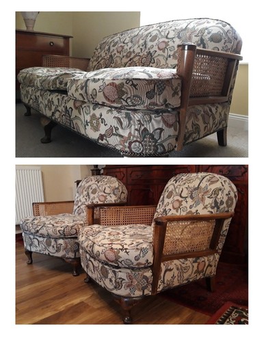 Antique bergere piece sofa - antique,