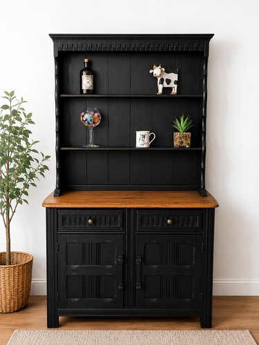 Painted welsh dresser black - welsh, dresser,