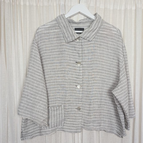 Oska linen boxy - linen, cropped