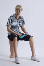  Male Mannequin MS-12 Sitting Skin Color Face Model Painting 