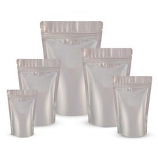 Silver Matt Stand Up Pouches Mylar Food Bag Heat Seal Food Grade Zip Lock Bags