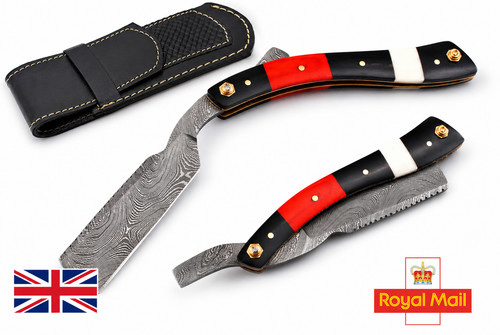 Damascus steel straight razor - straight,