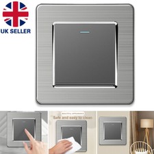 2 way 1 Gang Silver LED Wall Light Switch Stainless Steel Thin Modern Home Decor