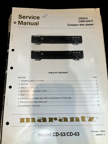 Marantz cd53u cd63u 63 - marantz,