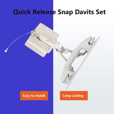 Boat 304 Stainless Steel Insta-Lock Snap Quick Davits Set With Handle Pad 220lbs