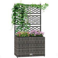 Trellis Planter Box Rattan Wicker Garden Raised Bed Climbing Plants Flowers