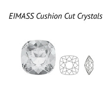 Cushion Cut Crystals, EIMASS® 3511 Single Stone Setting Gems, Sew or Glue on