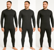 Mens Thermal Suit Zipped Underwear All In One Baselayer Bodysuit Jumpsuit 1onesi