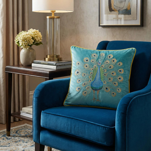 Luxurious embroidered peacock - embroidered,