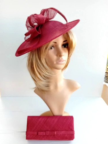 Burgundy hatinator with bag