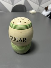 Beautiful Vintage 1930s Kitchenalia TG Green Streamline Cornishware Sugar Shaker