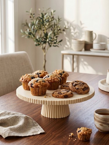 Ribbed cake stand cookie - ribbed,