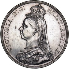 1887 Crown - Victoria British Silver Coin - Very Nice