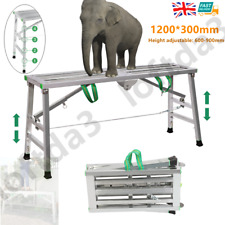Heavy Duty Aluminium Hop Up Step Ladder Folding Stool Work Bench Platform 1200mm