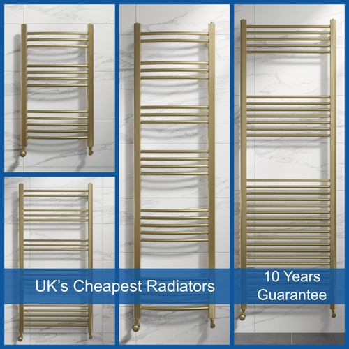 Brushed brass heated towel - heated,