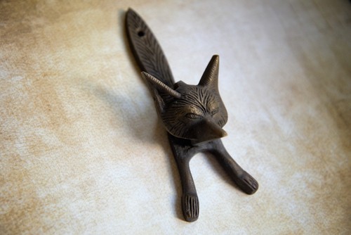 Antique bronze fox metal door - antique,