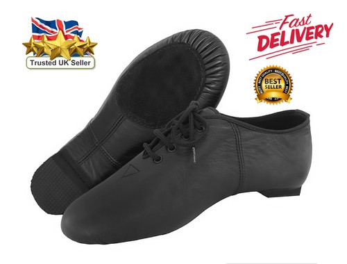 Jazz dance shoes black leather - black,