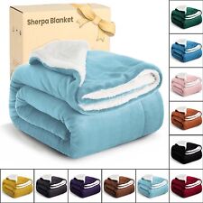 Winter Warm Extra Large Sherpa Fleece Blankets Thick Plush Throws All UK Sizes