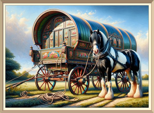 Romani print gypsy travellers - print,