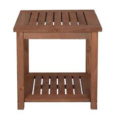 Square Coffee Drinks Side Table Wooden Indoor Outdoor Garden Patio Furniture UK