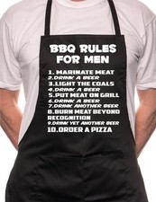 Barbeque Rules For Men BBQ Cooking Funny Novelty Apron