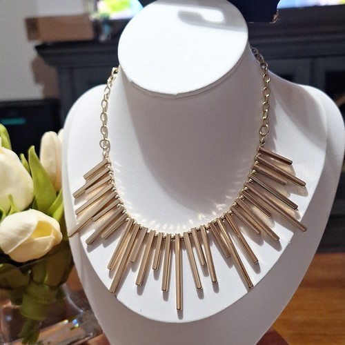 Apt gold tone statement bib - tone,