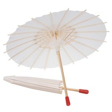  2 Pcs White Japanese Umbrella Cosplay Decorations Chinese Paper Parasols