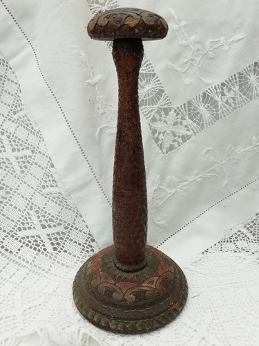 Antique kashmir wooden hat - kashmir,
