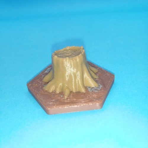 Printed hex tile tree - tree, stump