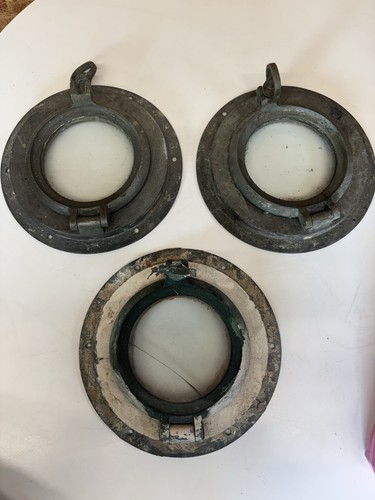 Vintage bronze ship portholes - vintage,