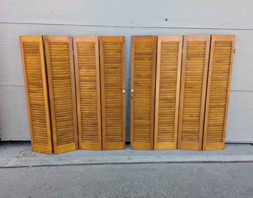 Vintage set wood louvered - vintage,