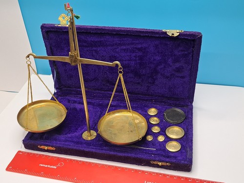 Vintage brass weighing scale - brass,