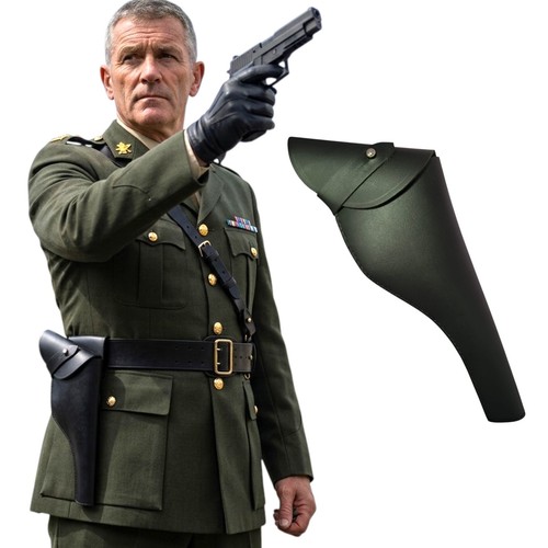 Black leather gun holster - black,