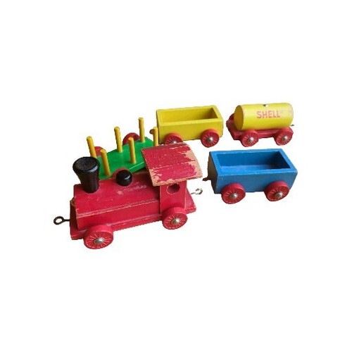 Vintage wooden toy train - vintage,