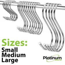 10X PCS Stainless Steel S Hooks Kitchen Meat Pan Utensil Clothes Hanger Hanging