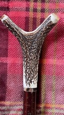 STAG HORN THUMB STICK ON BLACKTHORN SHANK