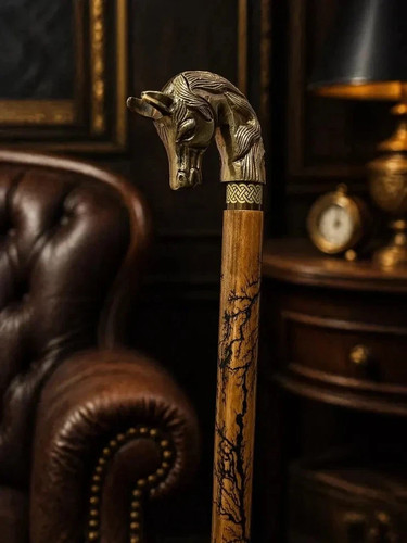 Brass horse head - brass, handle