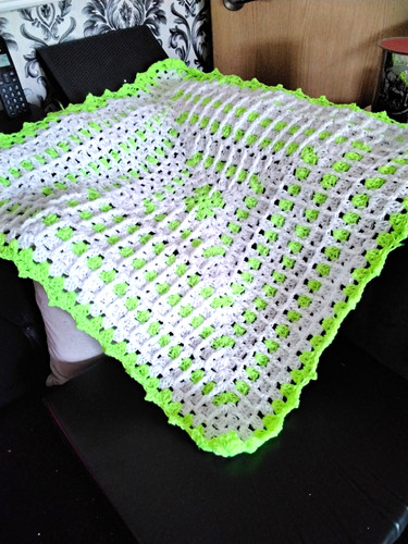 Baby blanket green and white - baby,