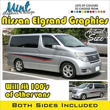 NISSAN ELGRAND MPV Camper Side Stripes Decals Stickers Van Graphics FREE P&P 009