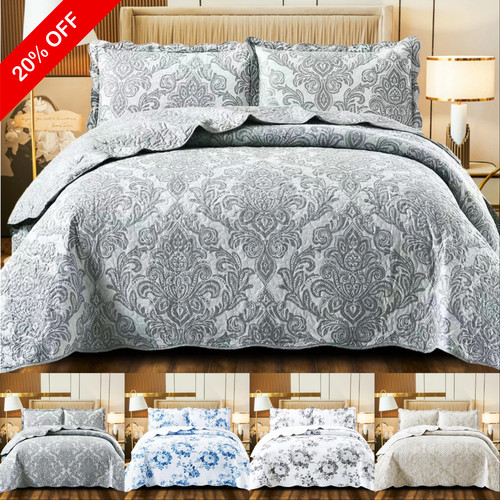 Quilted patchwork bedspread - bedspread, 3