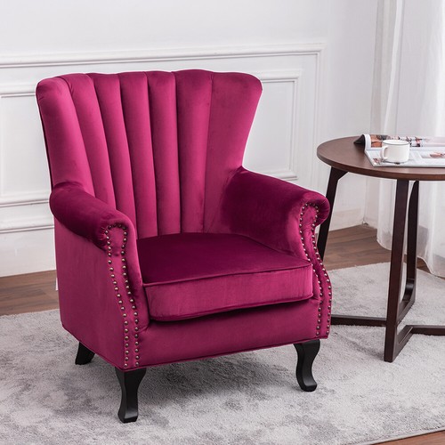 Burgundy velvet armchair - burgundy,
