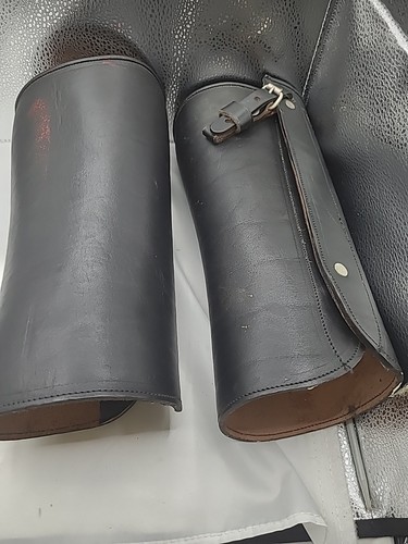 Leather gaiters leggings - leather,