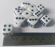 White Dice 12mm 6 Sided 10