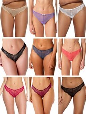 Gossard Superboost Lace Thong Briefs Mid Rise Semi Sheer Knickers Brief Lingerie