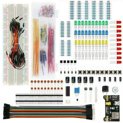 Wires breadboard buzzer led - buzzer,