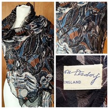 Vintage 1980s Georgina von Etzdorf 100% Silk Scarf Made In England 100cm x 152cm