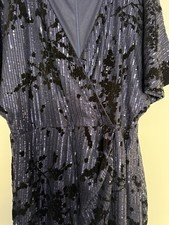 QUIZ Sequin Maxi Dress Size 18. Navy. Not Worn. True To Size.