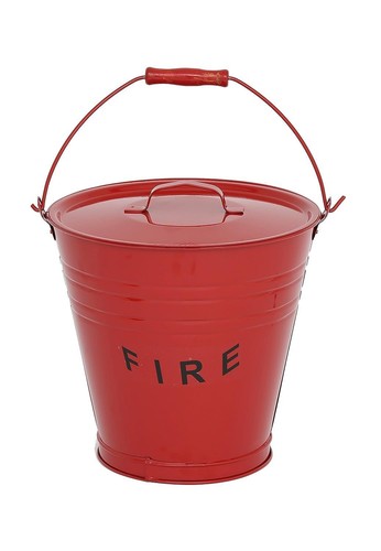 Red fire bucket - ash, with